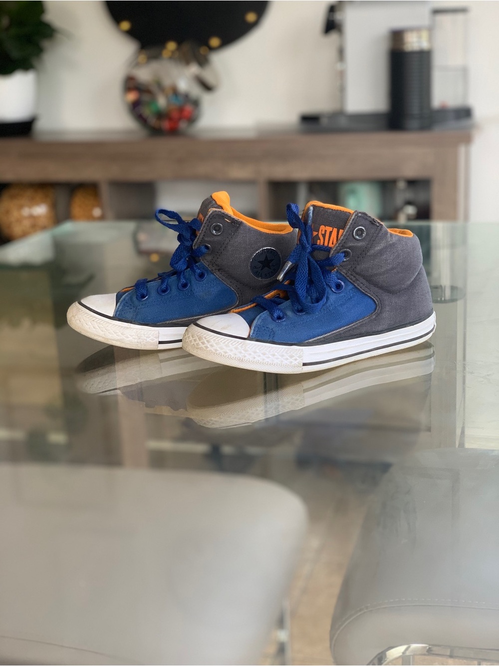 Converse Kids High-Top Sneakers in Blue, Gray & Orange
